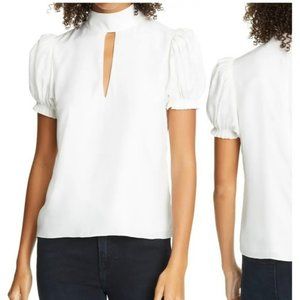 Frame Keyhole Neck Silk Party Top. Size Med.